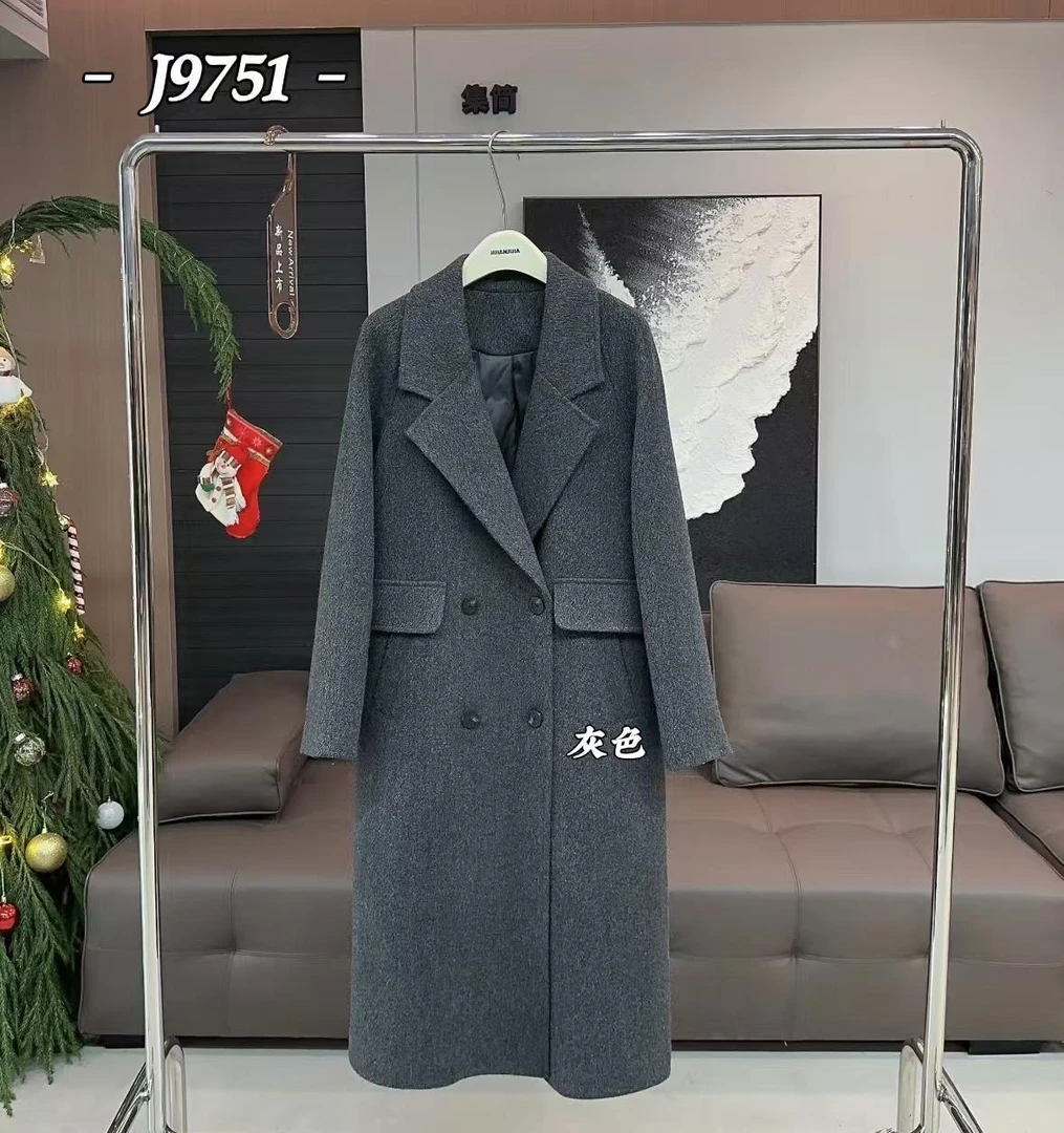 杨杨 集简-J9751大女主Y毛大衣外套/衣长112羽绒服