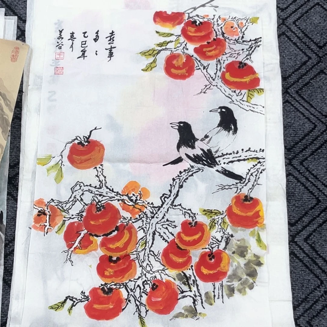 国画王胜利老师四尺三开花鸟作品赵