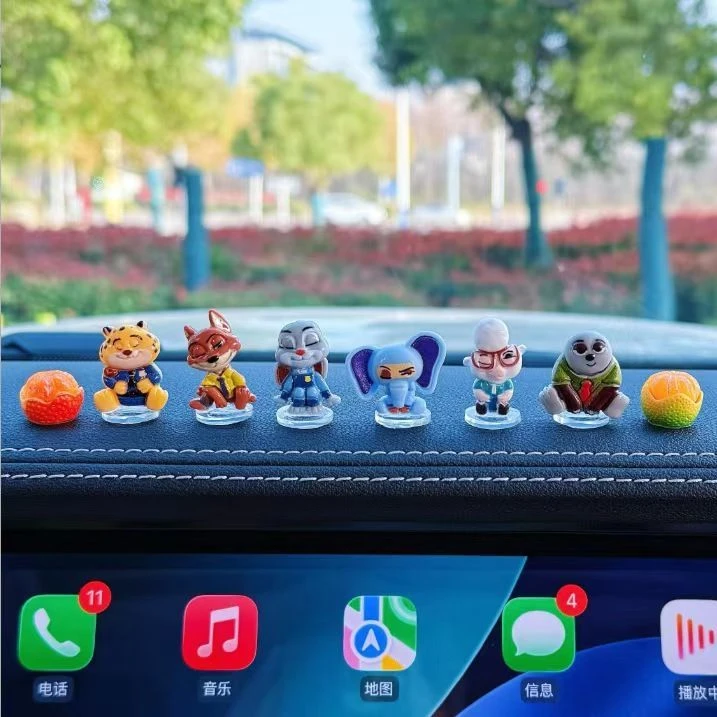 【吖比】疯狂动物城朱迪尼克汽车屏幕内中控装饰公仔驾车个人用品