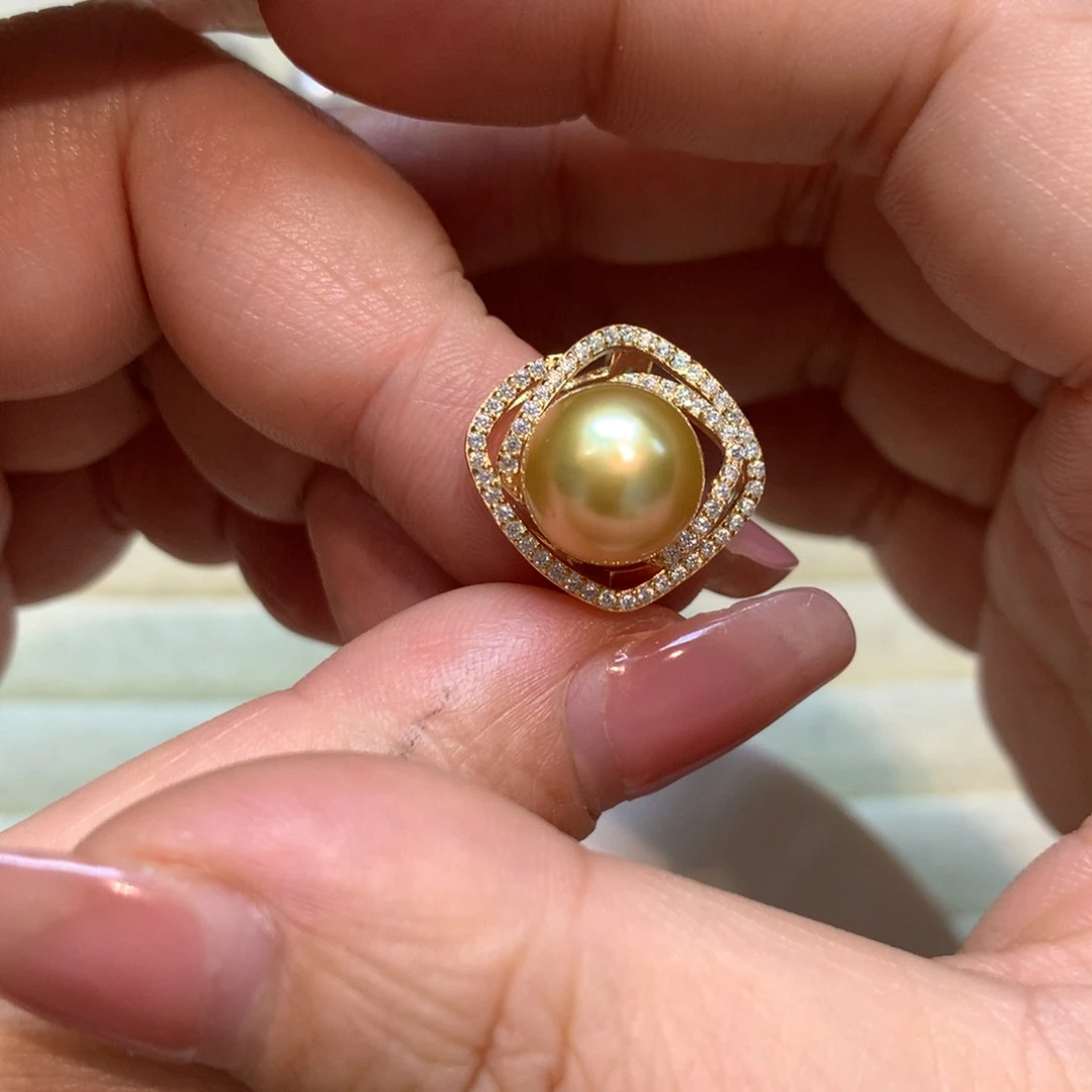 海水珍珠戒指银S925镶嵌