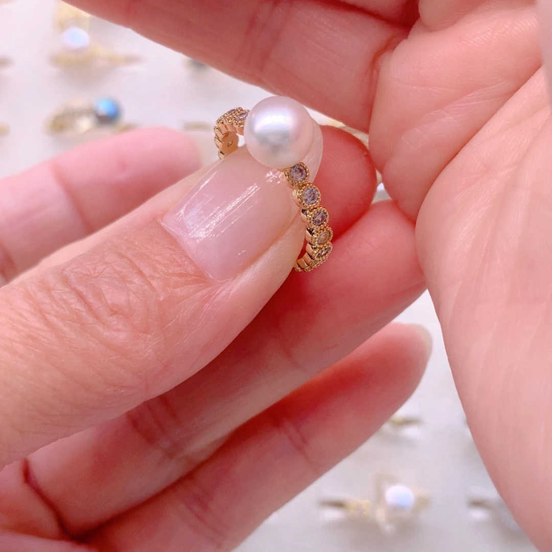 合金淡水珍珠耳饰