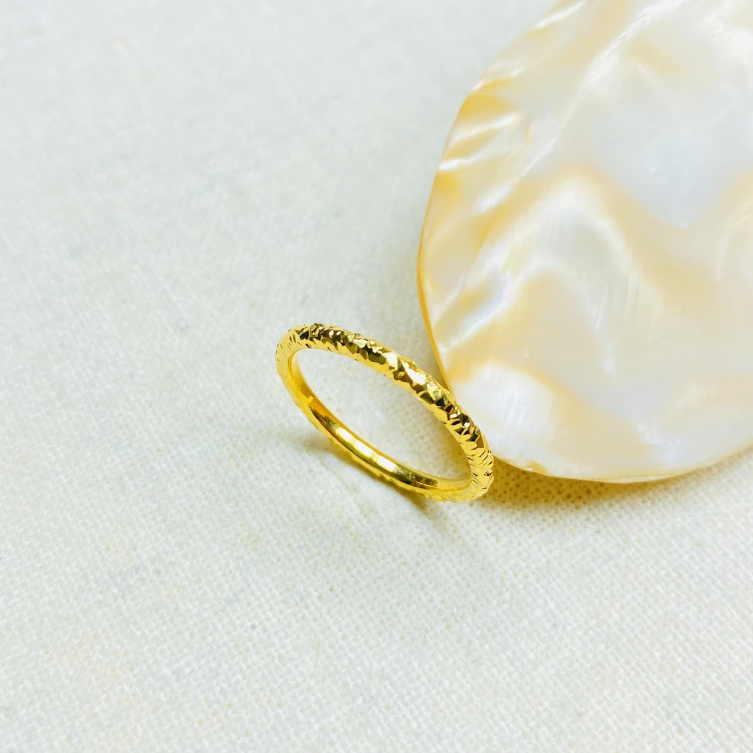 戒指 爆款K02137黄色碎冰素圈戒指多样性发货49175