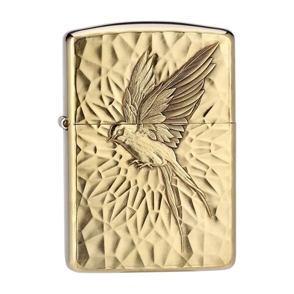 鬼王万花筒燕子 双面雕刻黄铜个性经典盔甲防风打火机