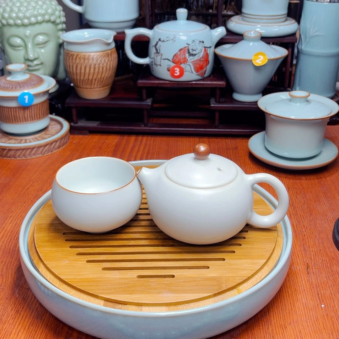 【闪购商品】汝州单壶，茶器，天青，微