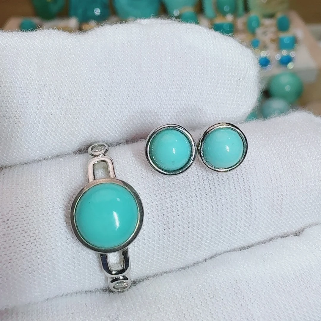 绿松石银S925镶嵌珠宝奇石