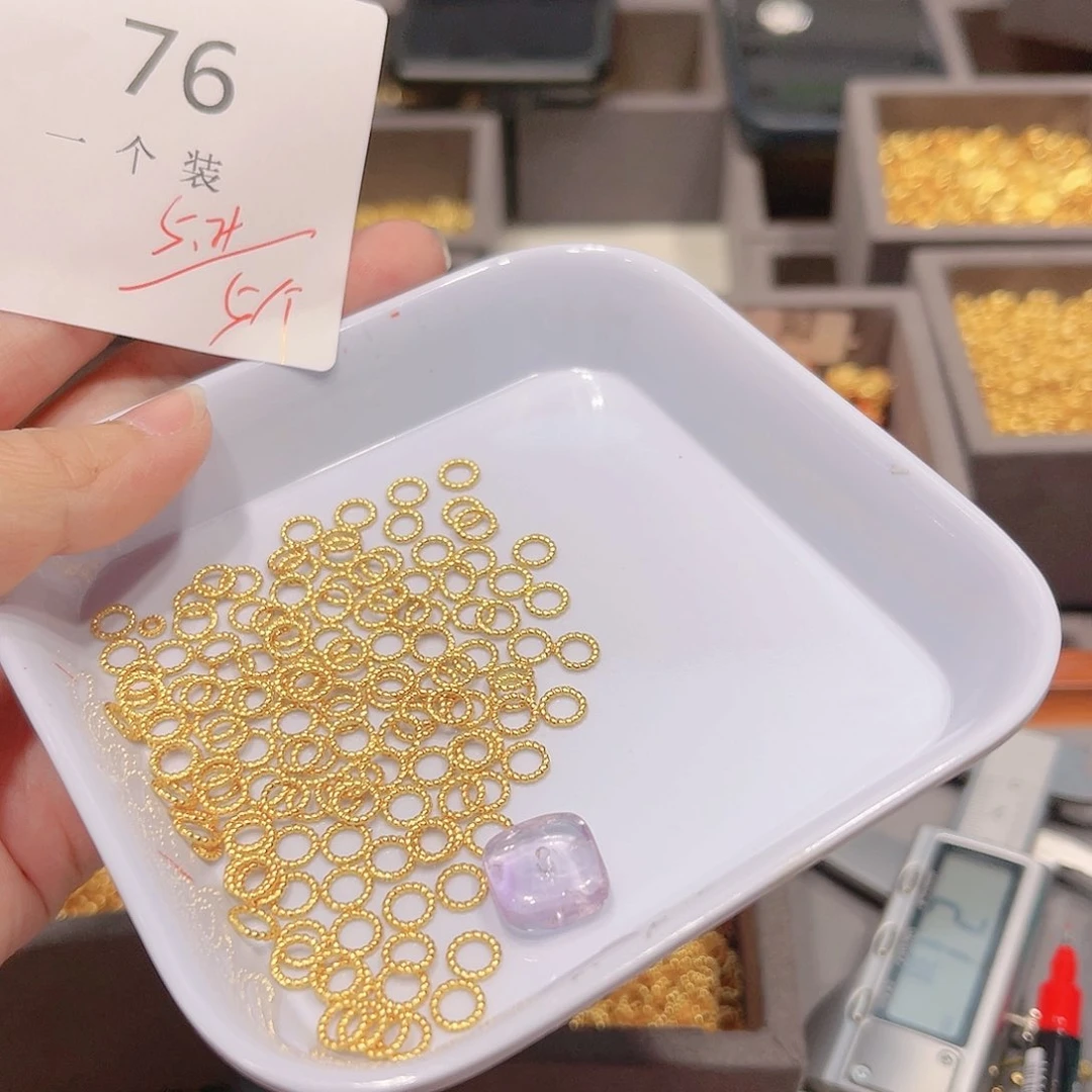 水晶珠宝半成品银S925镀金镶嵌76