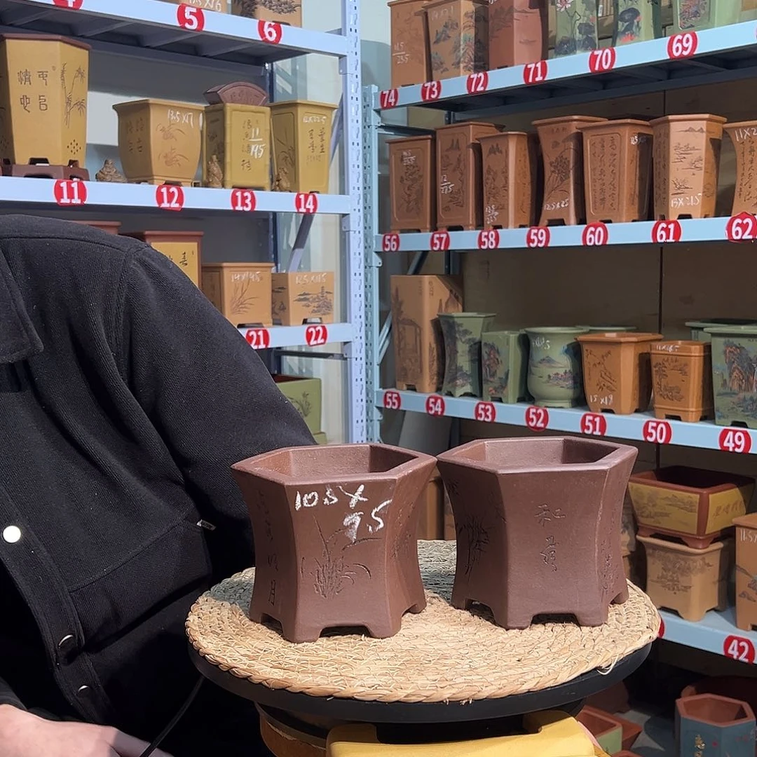 天心紫砂手工花盆