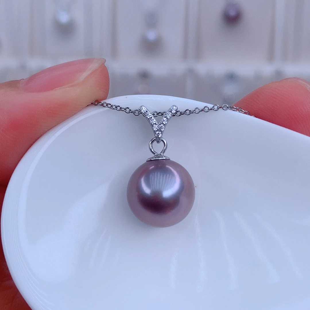 银S925镶嵌淡水珍珠颈饰