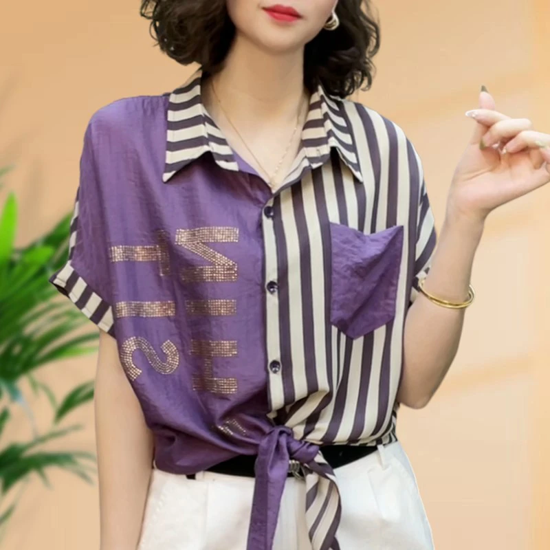 2025夏季新款时尚短袖T恤洋气时尚百搭上衣打底衬衫显瘦气质小衫