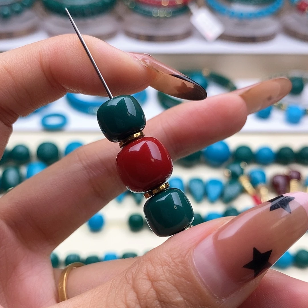 匪****琉璃DIY三连珠10+12+10