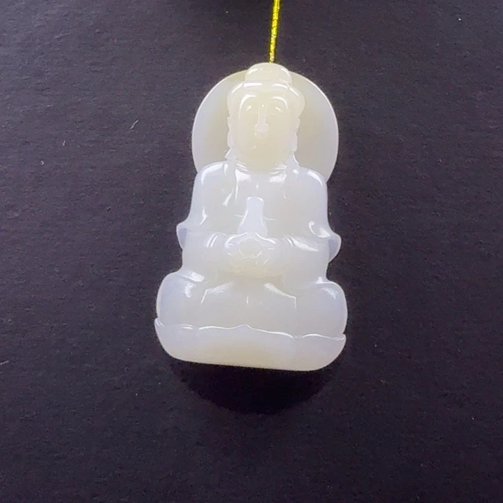 和田玉（白玉）未镶嵌颈饰阿*哥白玉观音