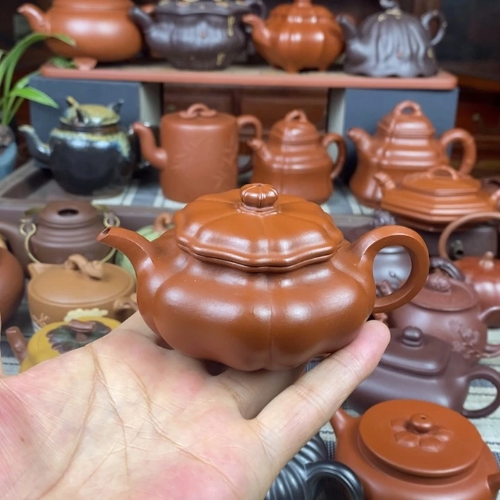 紫砂茶壶葵仿古130-300CC原矿赵庄朱泥特价
