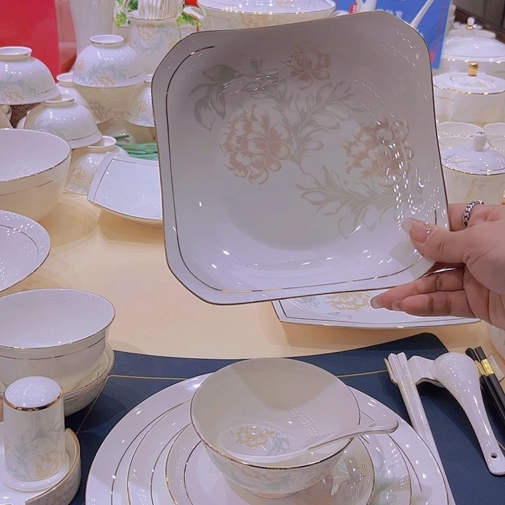 45%以上骨粉骨瓷哦*哦描金清雅单买碗盘