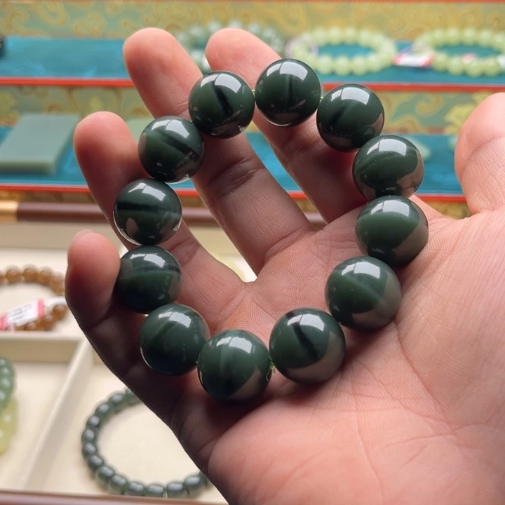 和田玉（碧玉）未镶嵌手链18