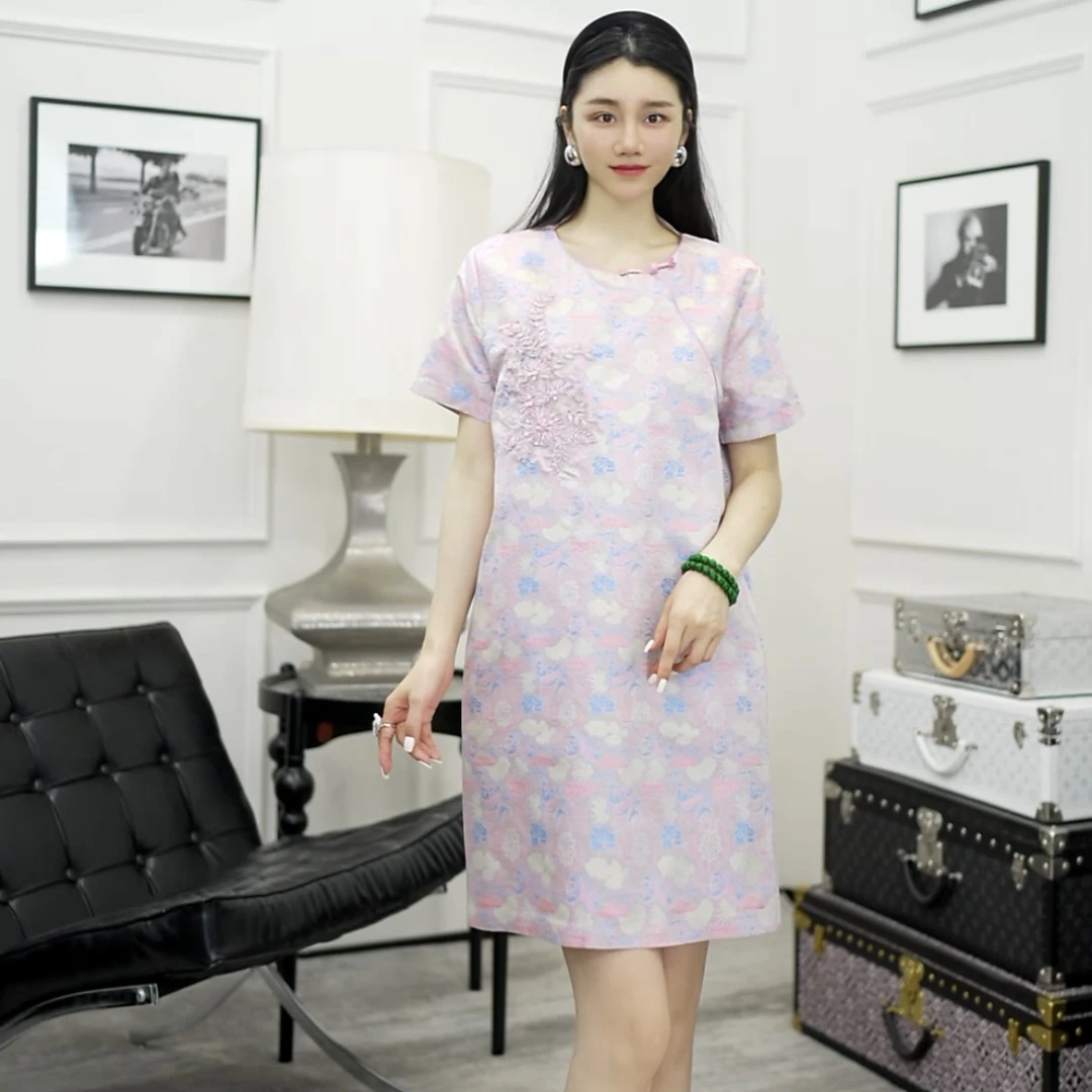 Betty Bairn【残香冷】高定系列桑蚕丝织金裙子25B-BW10318