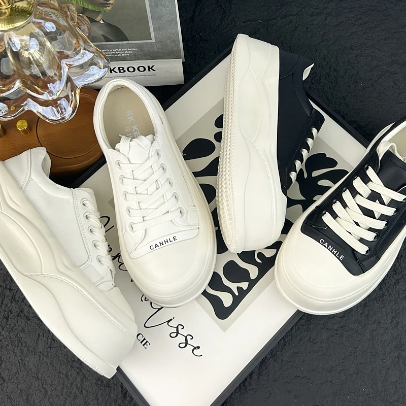 【超哥】夏季新款厚底皮面运动时尚ins低帮韩版帮百搭透气  6609