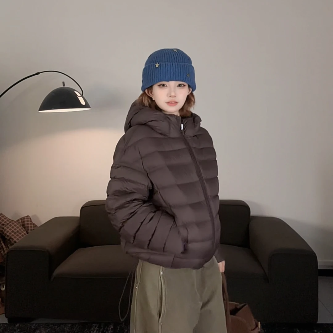 25冬季新款暖系排骨泡芙连帽羽绒服