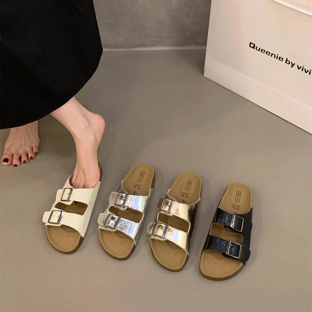 厚底勃肯鞋拖鞋女鞋子时尚外穿2025新款夏季皮带扣博肯鞋凉拖凉鞋