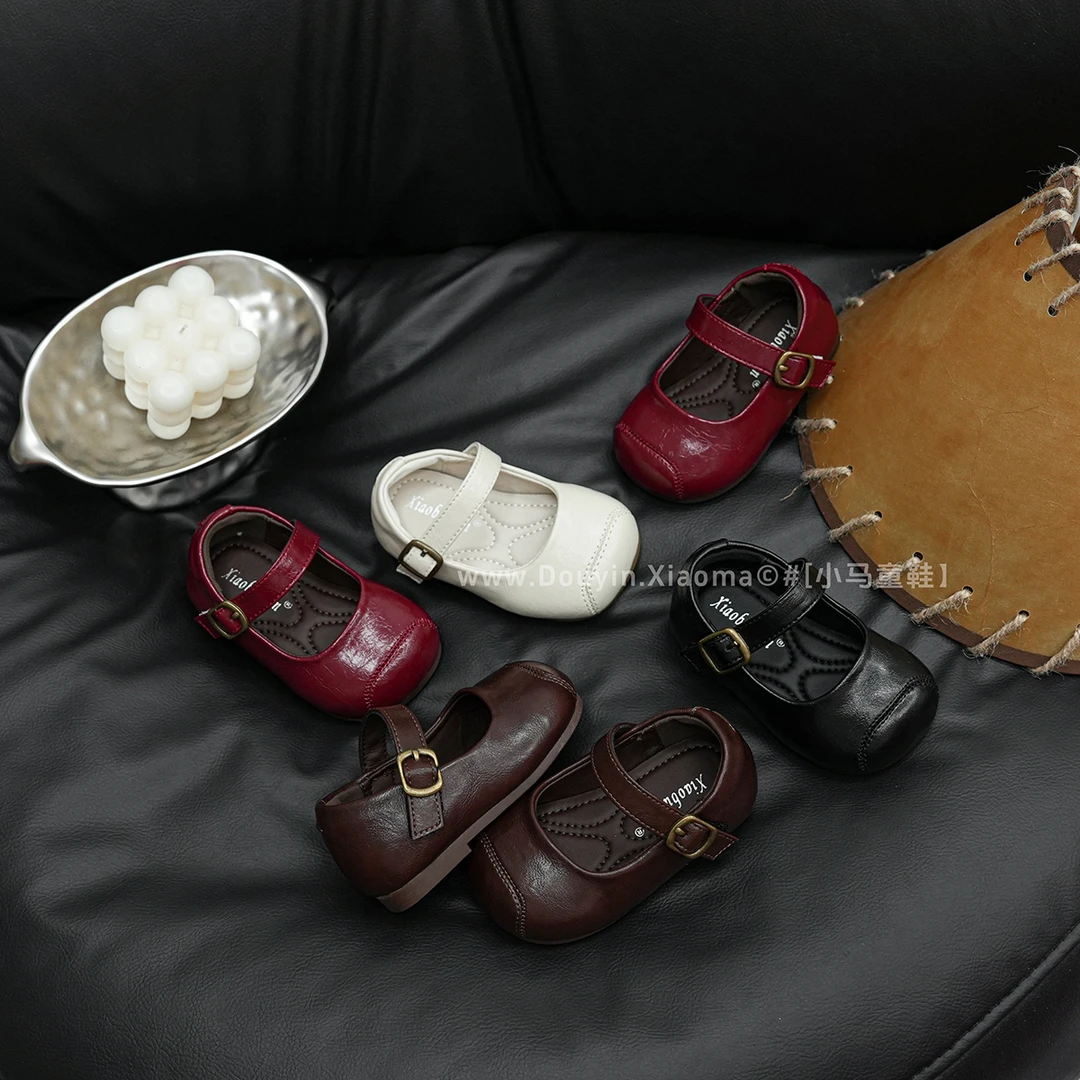 女宝宝鞋子公主鞋春秋新款婴儿学步鞋1-2一6岁儿童魔术贴皮鞋透气