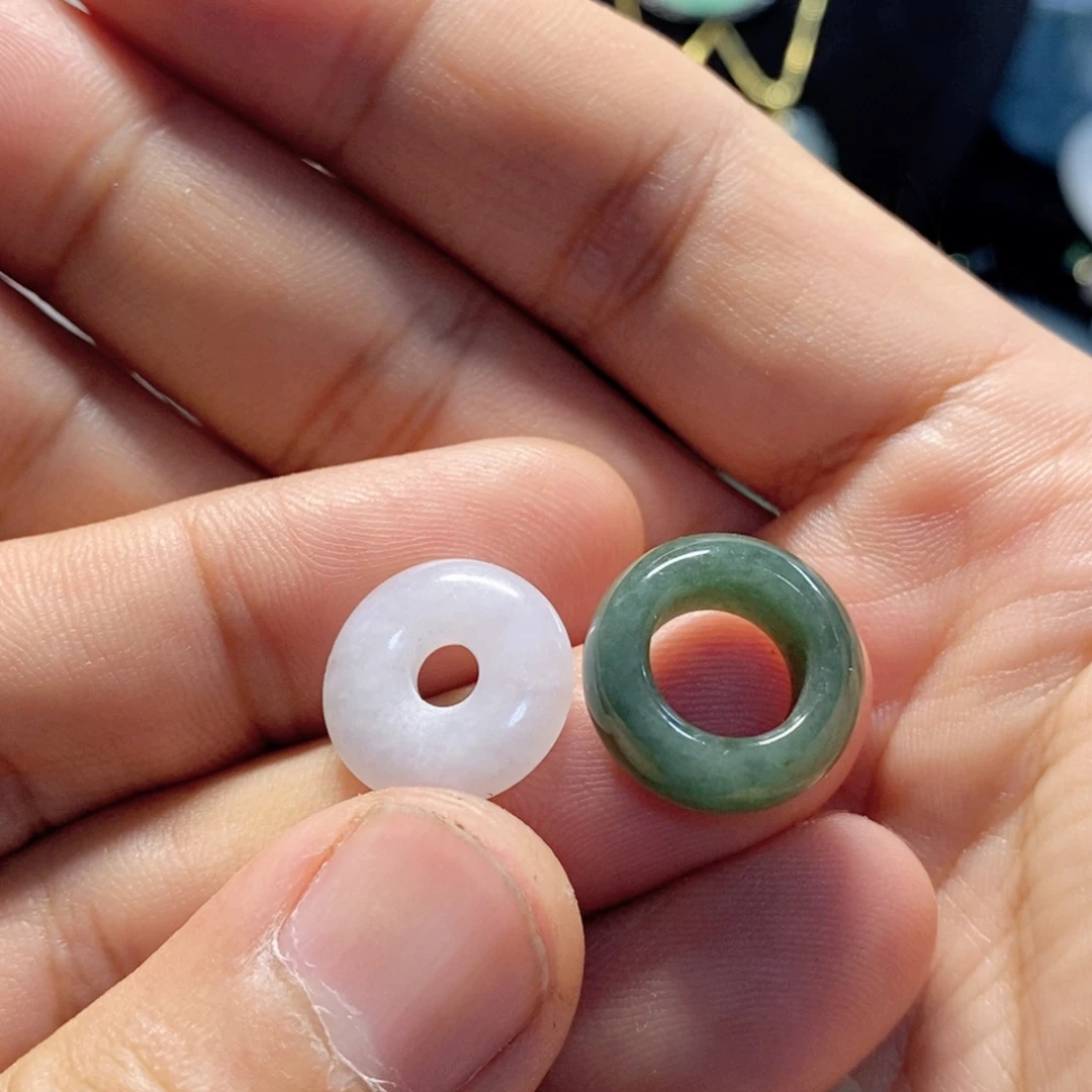 翡翠未镶嵌颈饰天然缅甸翡翠A货甜甜圈组合