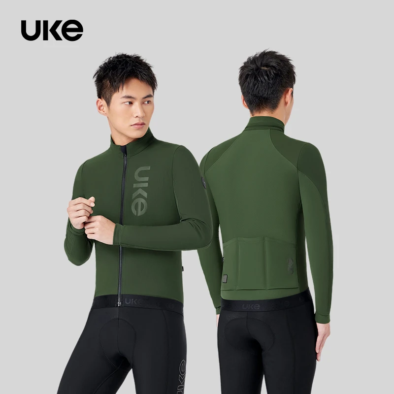 UKE男款秋冬防风抓绒骑行服夹克长袖保暖锁温防泼水户外运动 星垂