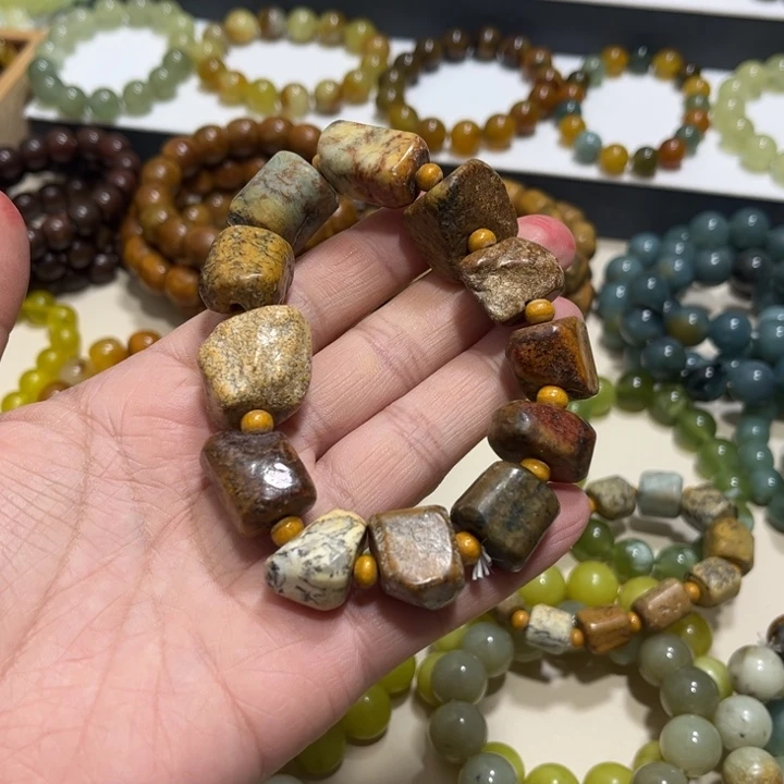 岫岩河磨玉（透闪石质玉）未镶嵌手链