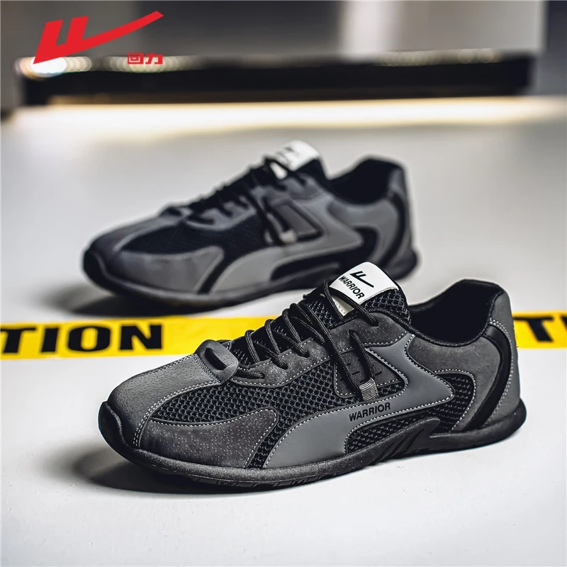 回力男鞋夏季透气网面休闲防臭软底黑色耐磨劳保工作上班防滑潮鞋