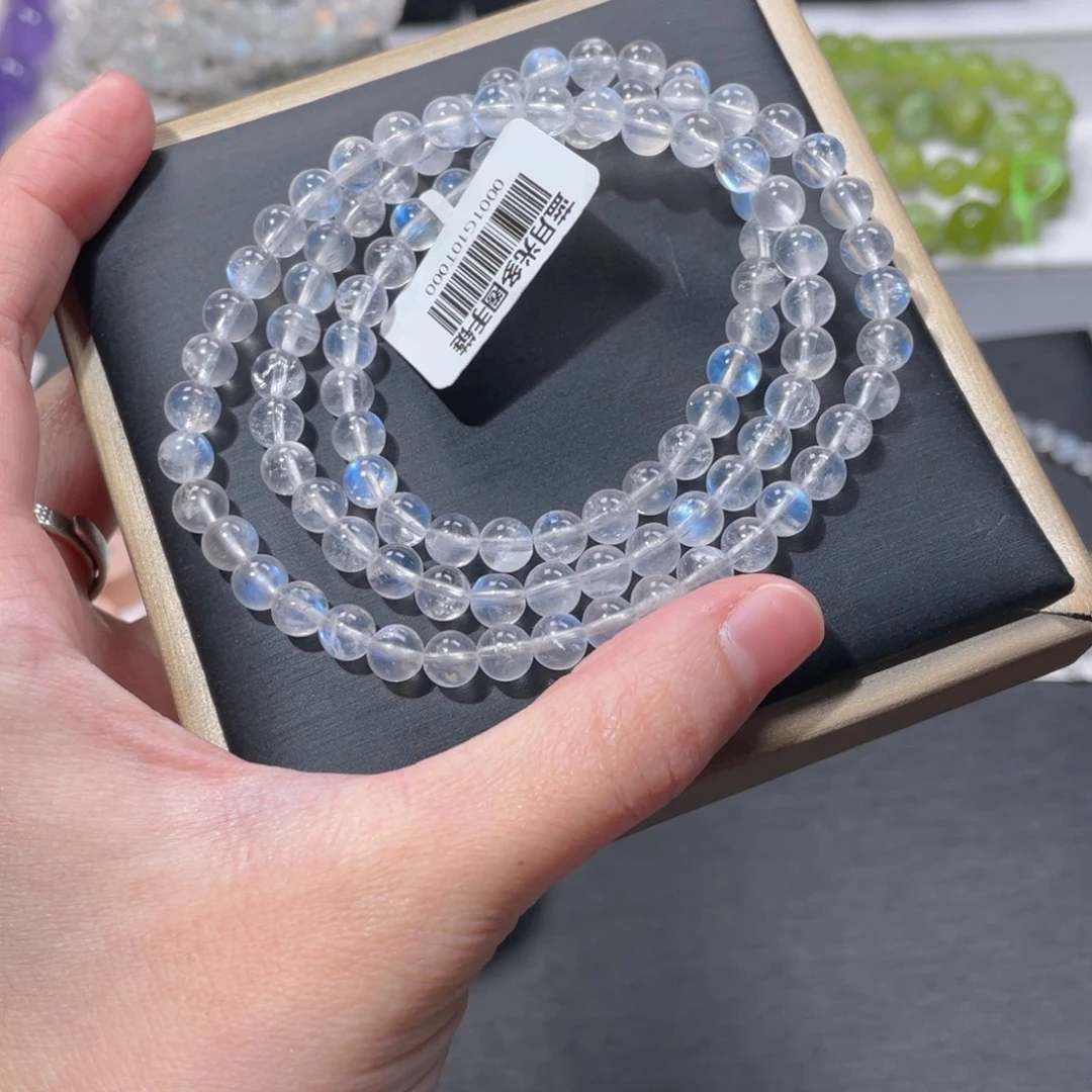 小***.手链长石未镶嵌多圈蓝月光6m