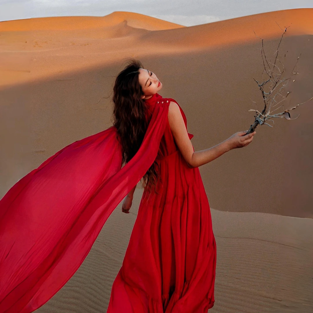 【董艺旅行穿搭】维纳斯女神连衣裙·长飘带裙旅行雪纺裙女神战袍