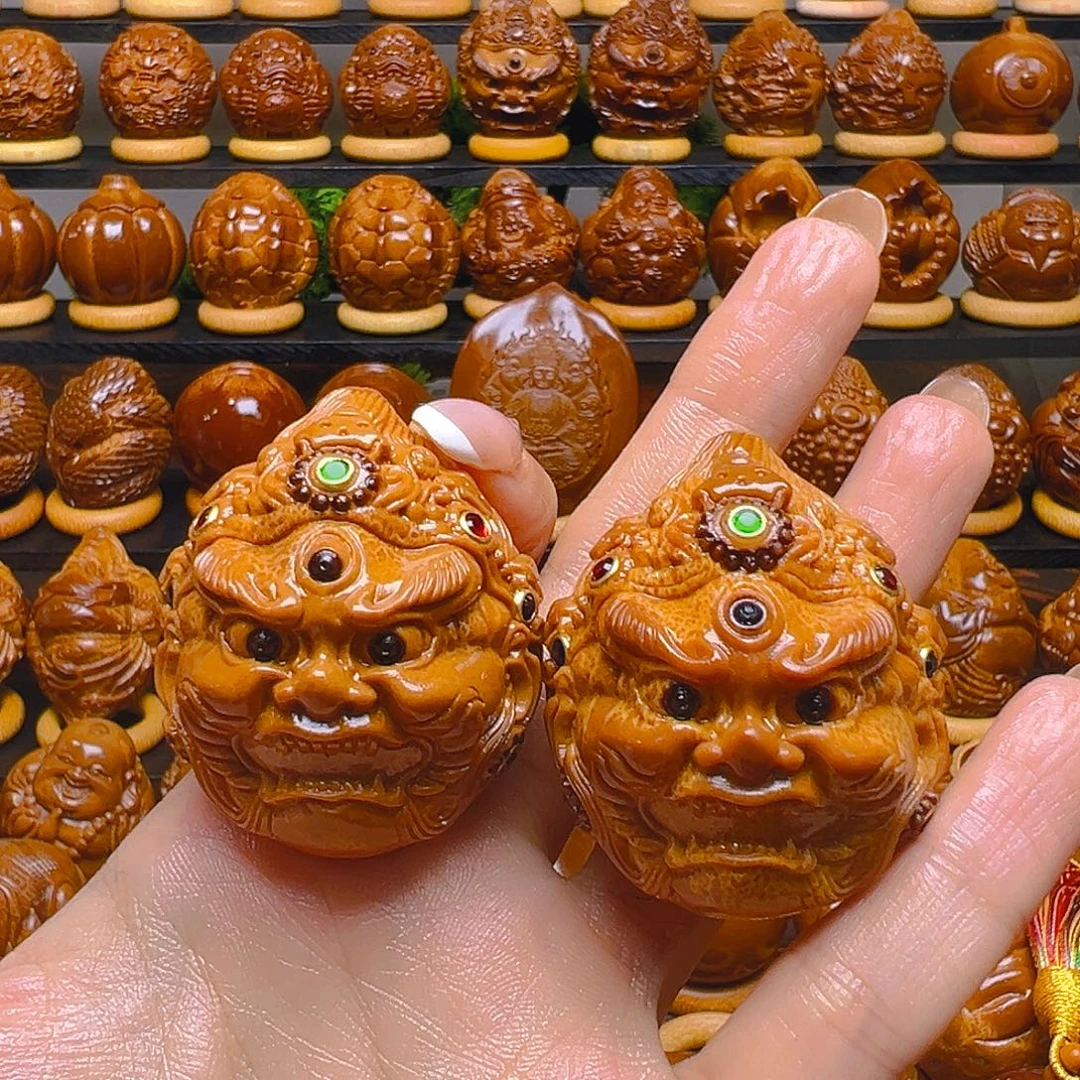 溢***圆橄榄核手串/手链大黑天镶嵌一对