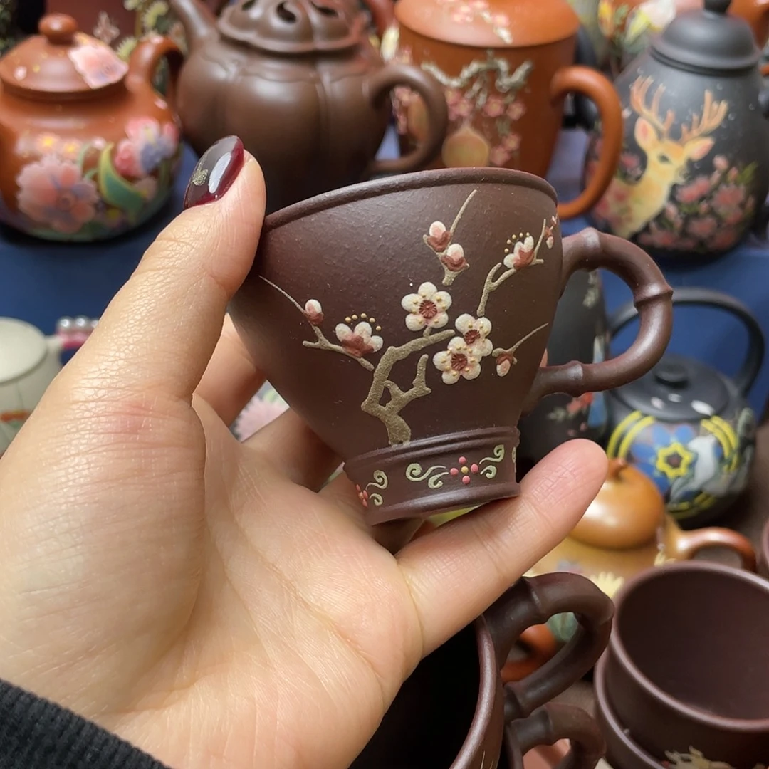 茶杯红泥紫砂主人杯100cc