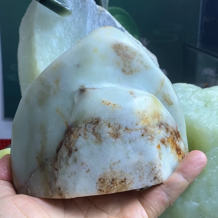 蛇纹石玉珠宝岫玉原石未镶嵌