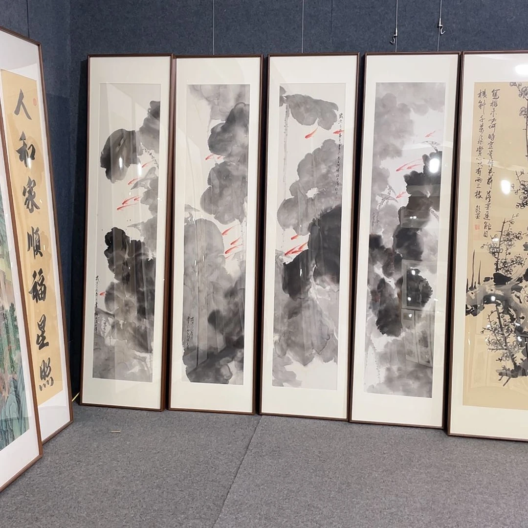 国画溜****?手绘画作品带框