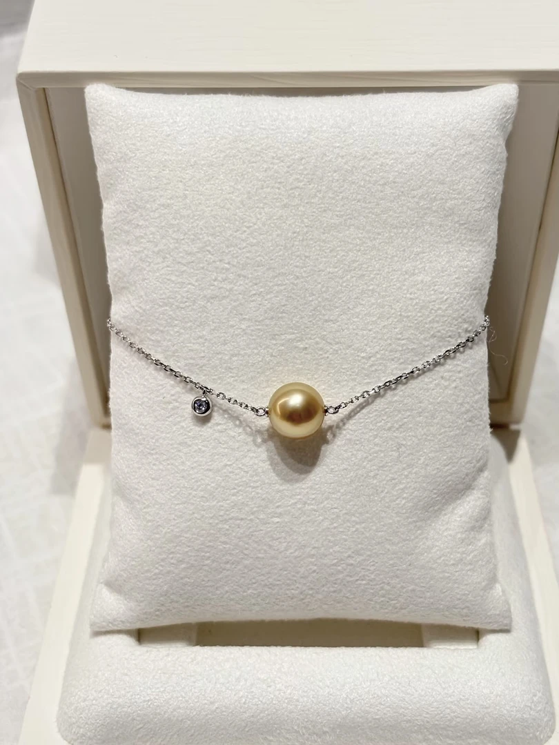 大牌同款 海水珍珠 9-10mm南洋金珠 转运路路通手链