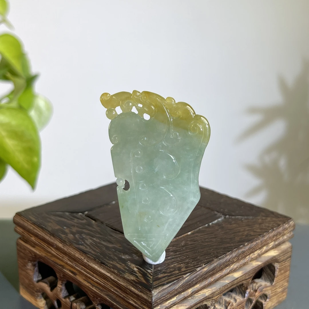 JTW10-107  天然缅甸A货翡翠  仿古龙牌