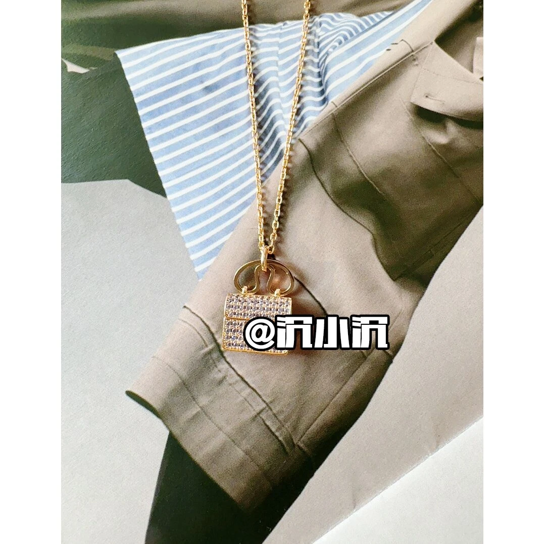 铜合金项链 【粉紫色康康包】高档轻奢高定百搭气质时尚项链A05