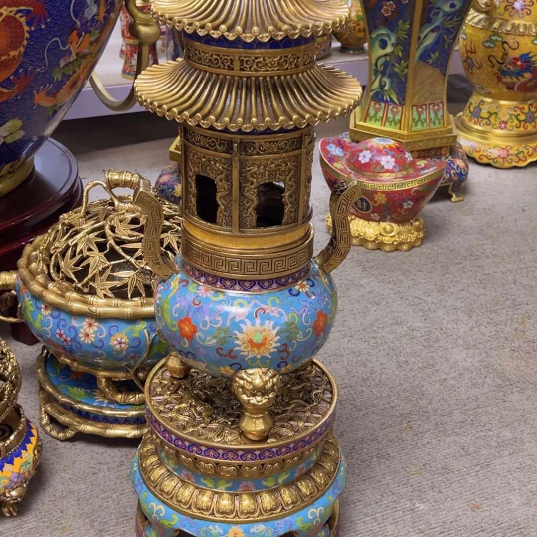 用***6景泰蓝塔炉一个高60