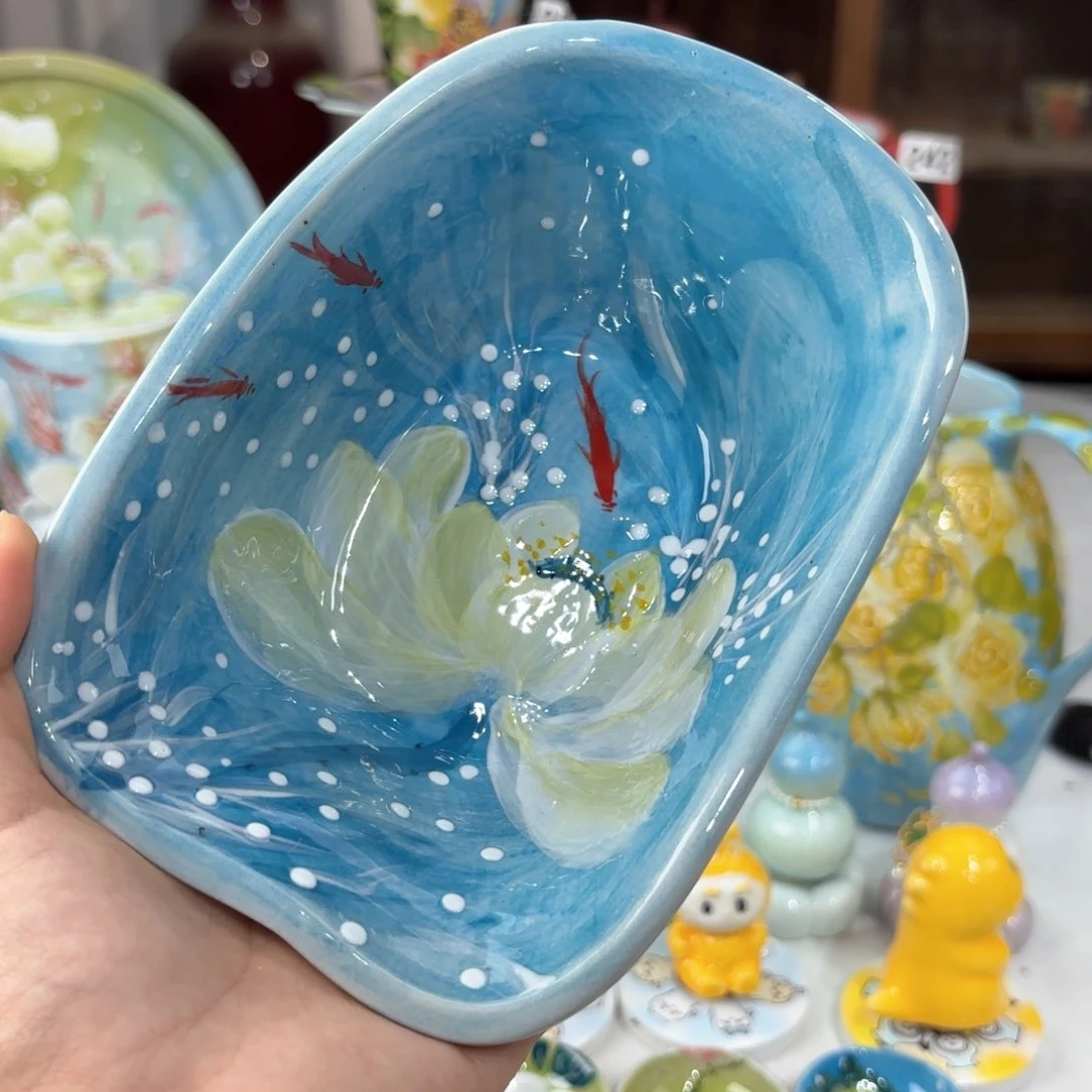 景德镇手绘高温釉下彩陶瓷茶具