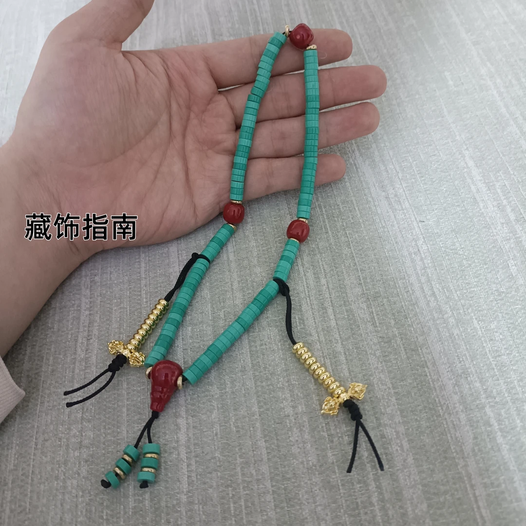 黄铜石英石手链 新款藏式小众手串佛珠手链串珠人工石民族风饰品