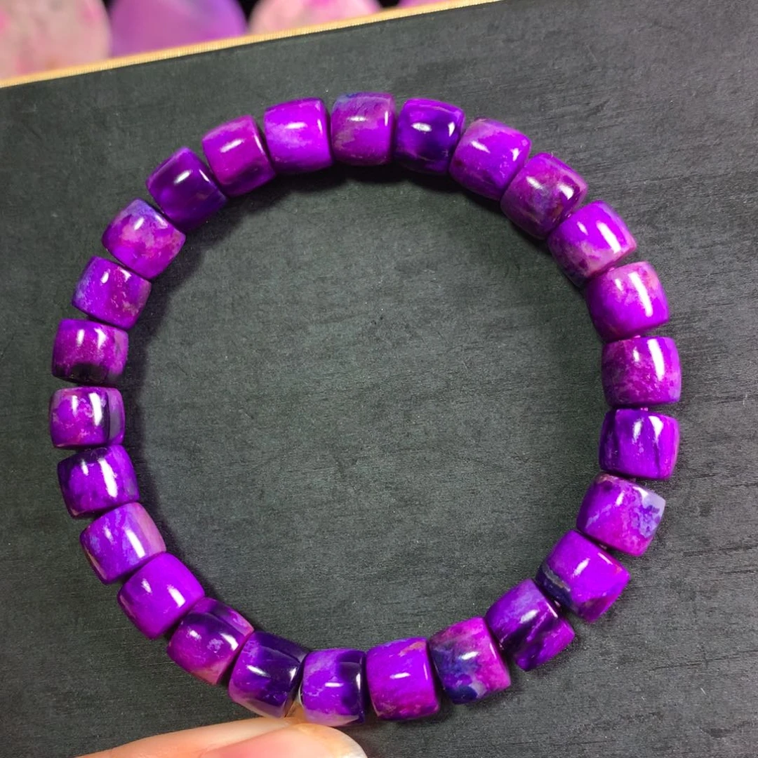 苏纪石（舒俱来）未镶嵌艳紫直切手串