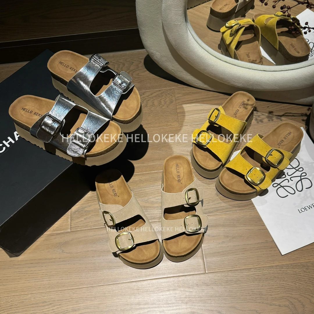 KeKe【氧气】6cm 小个子定制厚底夏季防滑凉拖休闲厚底外穿百搭凉鞋