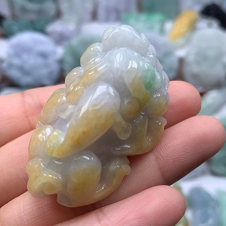 翡翠未镶嵌颈饰大貔貅福利卡厚24+多彩颜色