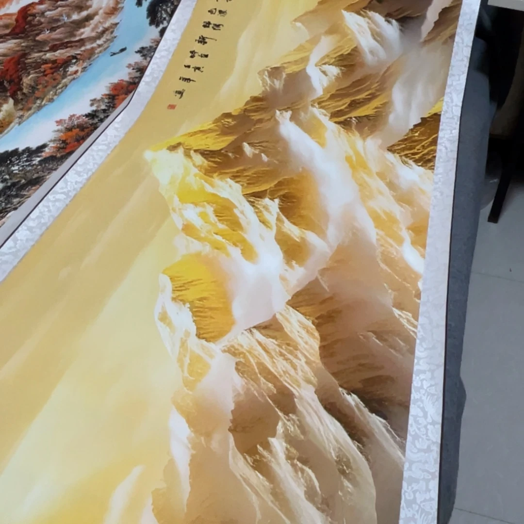 日照金山八尺横幅2.6米纯山东方美学装饰画
