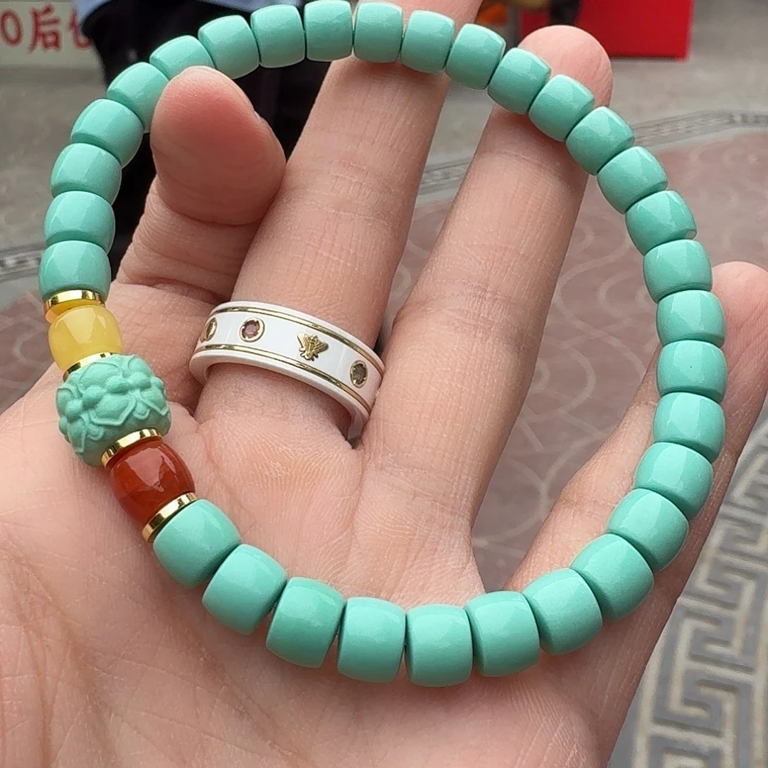 手串草珠菩提绿直切手串