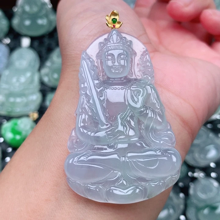 吊坠(不含链)18K金镶嵌翡翠