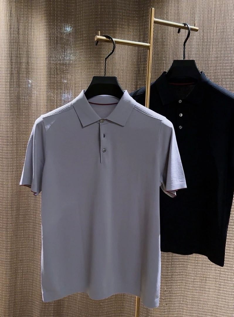 2025夏季男士休闲商务时尚百搭款伊力特纯色高弹力polo衫2511