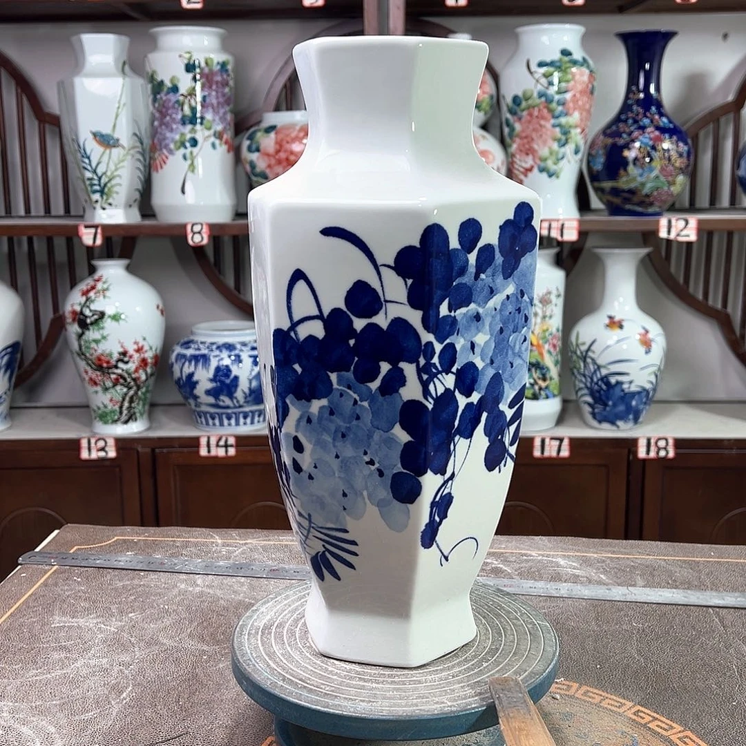 摆件景德镇陶瓷6青紫