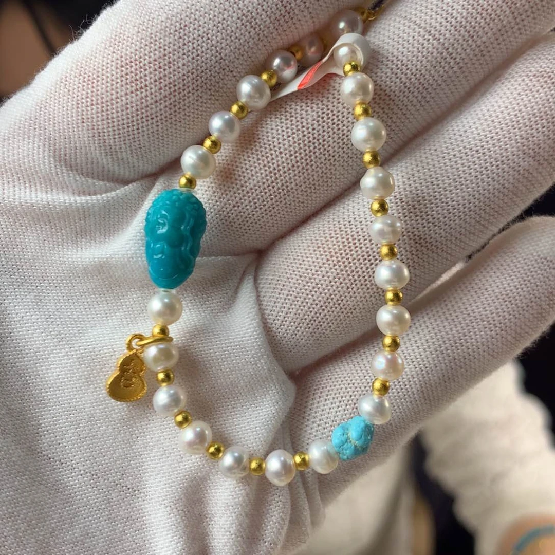 绿松石珠宝奇石未镶嵌手链