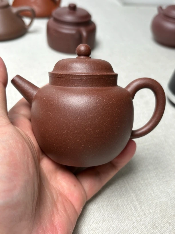 160毫升左右天青梨皮共生矿古朴宫灯宜兴小容量莲子壶原矿紫砂壶