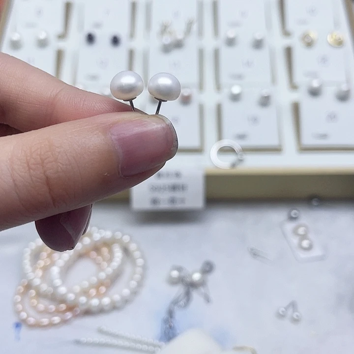 海水珍珠耳饰银S925镶嵌S****u